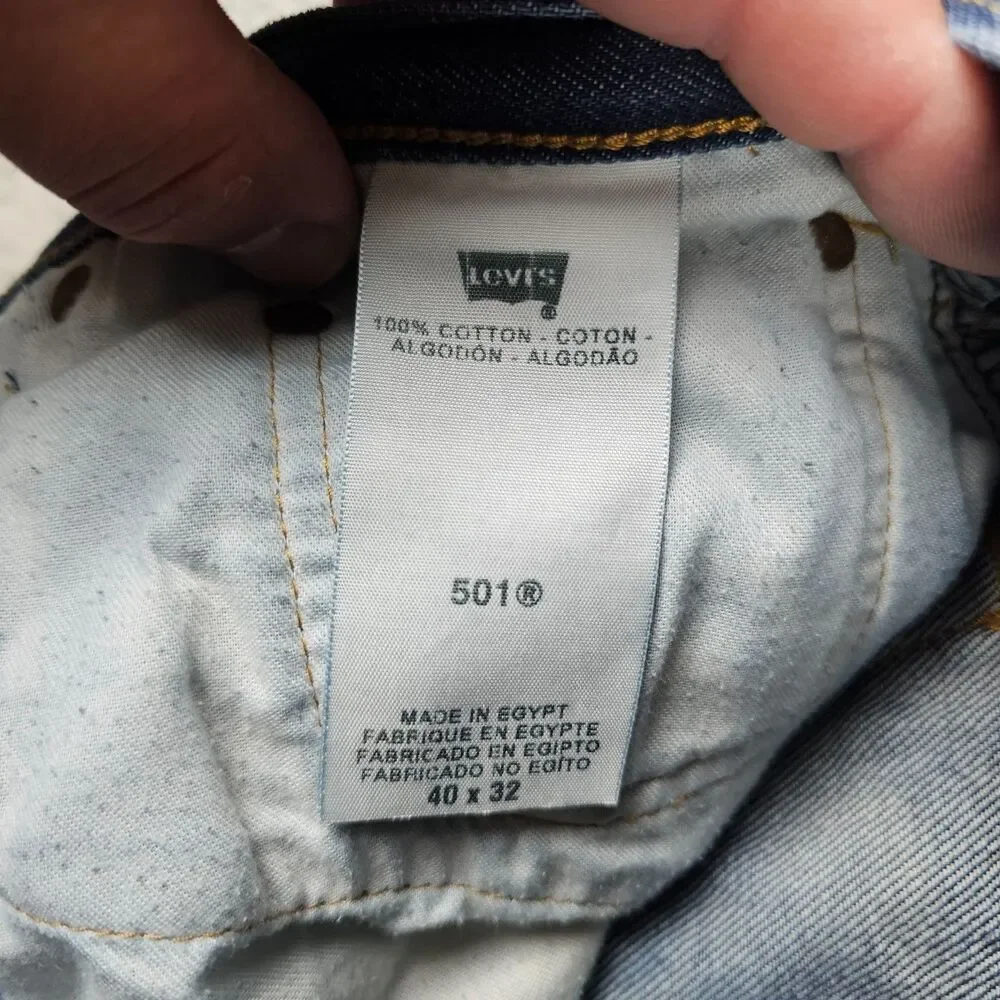 Levis 501 Jeans Mens 38x29 Blue Original Fit Straight Buttonfly Rigid Workwear
